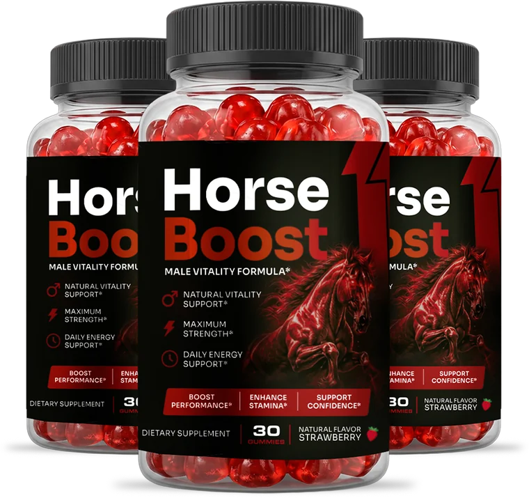 HorseBoost men's vitality gummies three-bottle package
